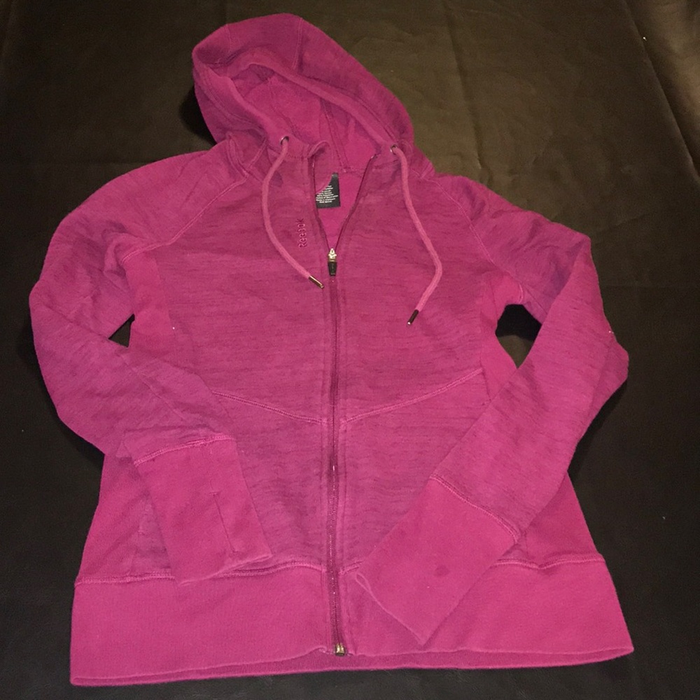 Reebok Heather Purple Full Zip Hoodie. Size: M